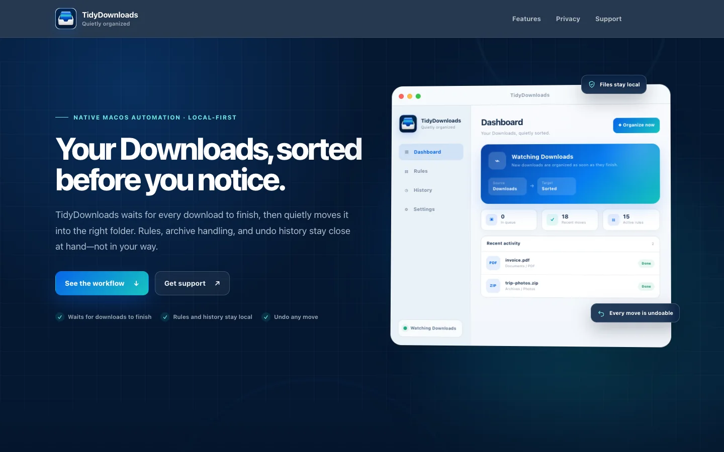 TidyDownloads preview